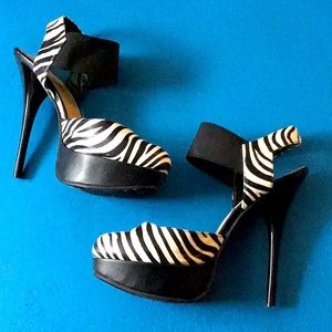Zebra Platform Heels